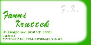 fanni kruttek business card